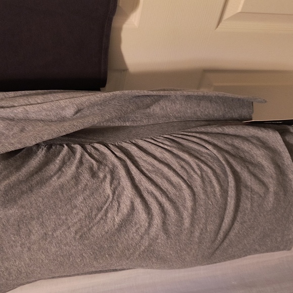 Bobi Los Angeles NWT Long Sleeve Shirred Dress Thunder in Heather Gray M - Picture 6 of 15